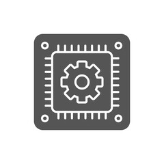 CPU icon isolated on white background. Settings symbol modern, simple, vector, icon for website design, mobile app, ui. Vector Illustration