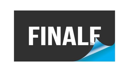 FINALE text written on black blue sticker.