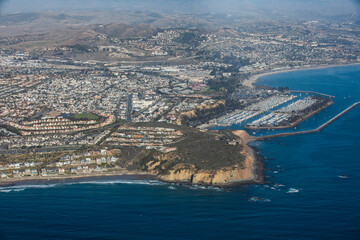 Afternoon aerial view of the city of Dana Point, California, USA.
