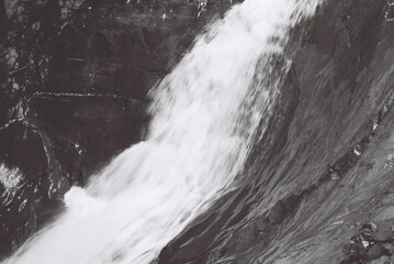 water flowing from a waterfall