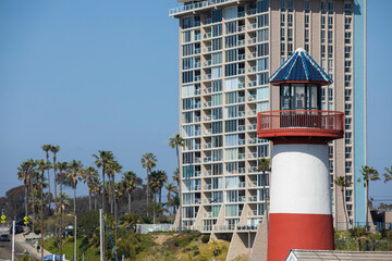 Daytime view of the marina skyline of Oceanside, California, USA.