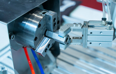 Smart industry robot arms for digital factory production technology showing automation...