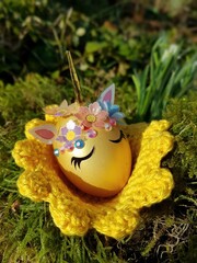 the unicorn egg in the easter nest 