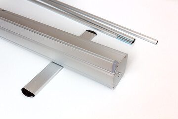 Printed stand for presentations and product advertising.
