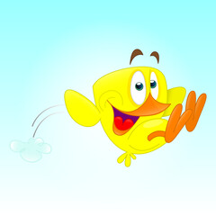 a cartoon of a just hatched easter chick