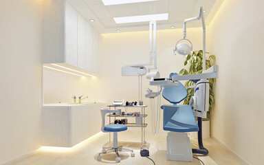 3d render of dental examination room