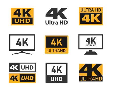 4k UHD display resolution icons, 4k Ultra Hd screen specifications