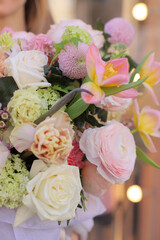 Flower composition. Macro photo. Wedding decor. A Beautiful bouquet of fresh flowers.