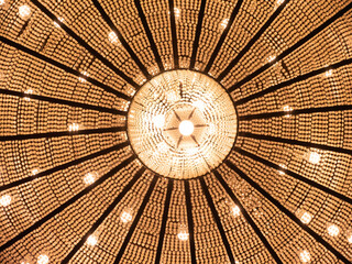 close up of a shining chandelier