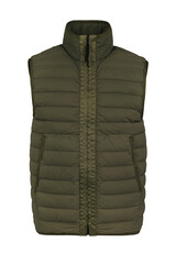 Green winter zipped vest isolated on the white background