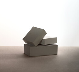 White gift boxes. Blank gift box on white background with shadow. Blank Mock up files