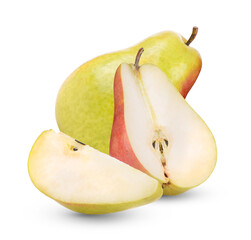 Ripe pears isolated on white background