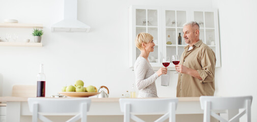 Homemade romantic date in kitchen, celebrate holiday during covid-19 quarantine