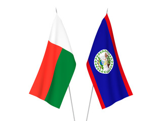 Madagascar and Belize flags