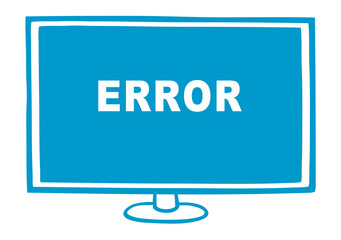 Icon von Computer Monitor mit Fehlermeldung