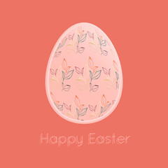 Easter egg holiday greeting card in pastel tone, vector