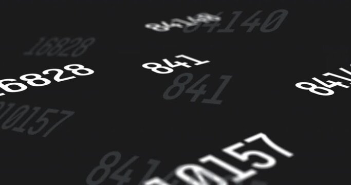 Animation of numbers changing on grey background