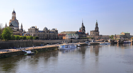 Obraz premium Dresden by day - Brühl's Terrace. Saxony, Germany, Europe.