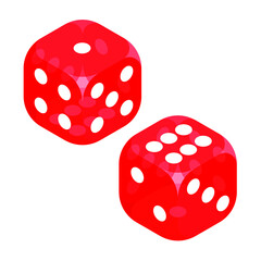 two dice red with white