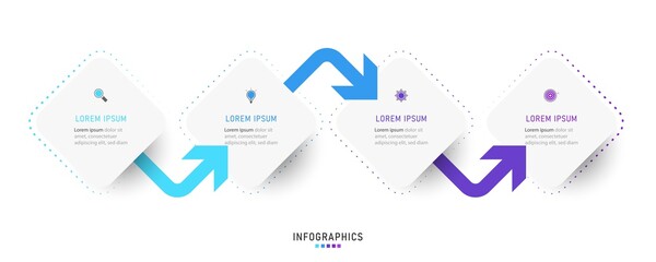 Vector Infographic label design template with icons and 4 options or steps. Can be used for process diagram, presentations, workflow layout, banner, flow chart, info graph.