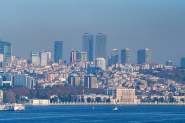 Beautiful panoramic view on Istanbul, Turkey over Bosphorus