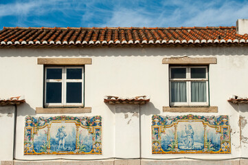 villa with glazed tile roofs in Estoril, Portugal