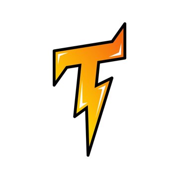 letter T lightning bolt logo design