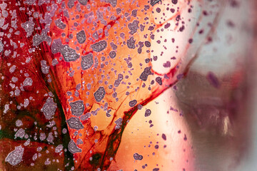 Red bloody texture background, abstract macro details