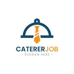 Caterer job logo design template. Business lunch vector symbol concept.