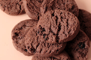 stack of brown chocolate cookies