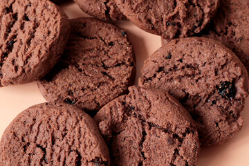 stack of brown chocolate cookies