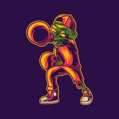 t shirt design zombies hit with their right hand boxing illustration
