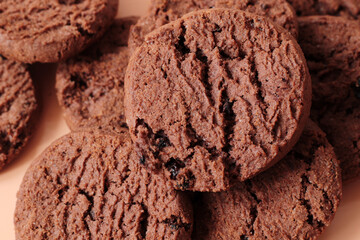 stack of brown chocolate cookies