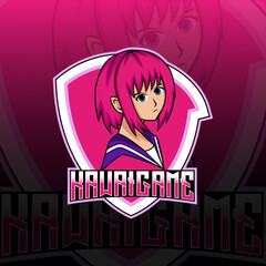 Kawaii anime mascot esport illustration