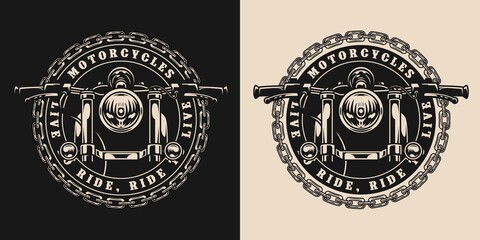 Custom motorcycle round vintage badge © DGIM studio