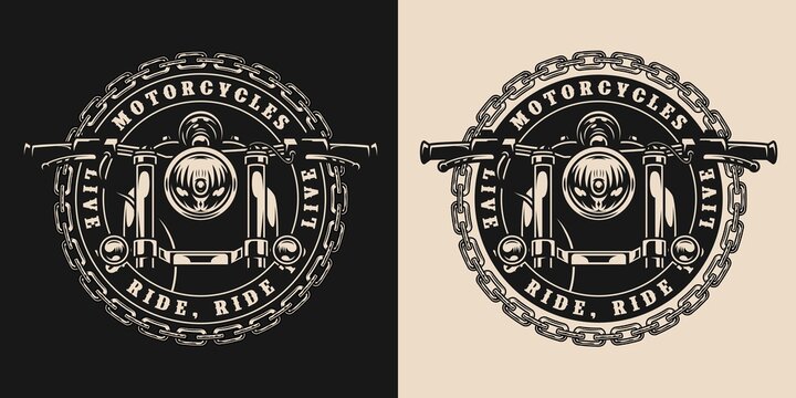 Custom motorcycle round vintage badge
