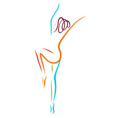 woman doing gymnastics or dancing sports dance