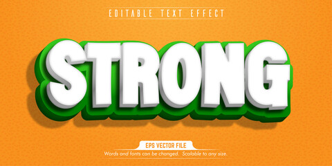 Strong text, cartoon style editable text effect
