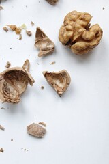 walnuts on a white  table