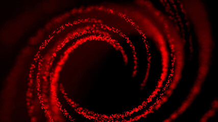 Abstract dark background with red spiral and place for text