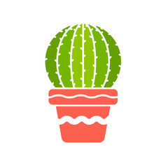 Vector cactus in potted plant. Cactus A variety of succulent plants that are popular to grow
