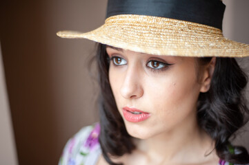 Woman in beach tunic