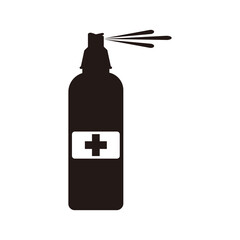 Hand antibacterial spray vector icon illustration sign