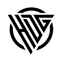 Initial letter HDG triangle monogram cool simple modern logo concept 