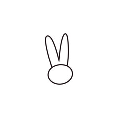 Rabbit icon, graphic design template, Easter bunny sign, app icon, vector illustration