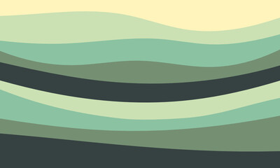 Abstract green wavy layer illustration.