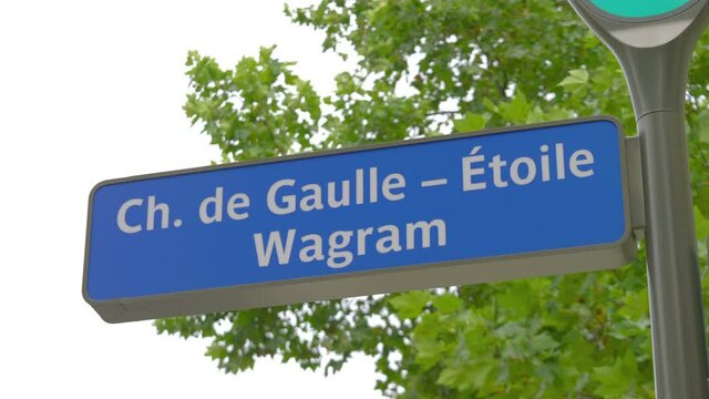 Street sign in Paris in 4k slow motion 60fps
