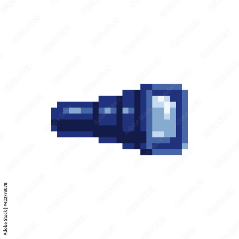 Poster binoculars pixel art style icon. spyglass and telescope. game assets. 8-bit style. isolated abstract