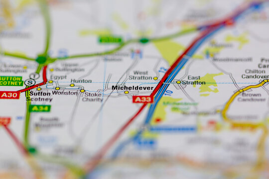 03-22-2021 Portsmouth, Hampshire, UK Micheldever Shown on a Geography map or road map