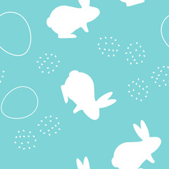 Naklejka premium Easter seamless pattern with bunny. Vector Illustration